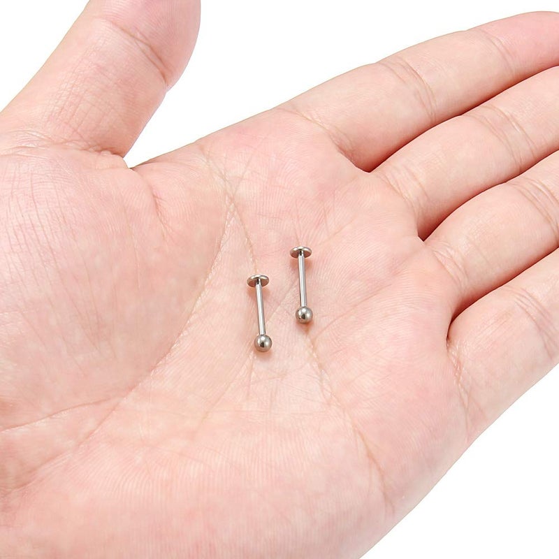 SCERRING 2PCS 16g G23 Titanium Labret Monroe Lip Tragus Cartilage Earring Ring Stud Piercing Jewelry 10mm - Image 4